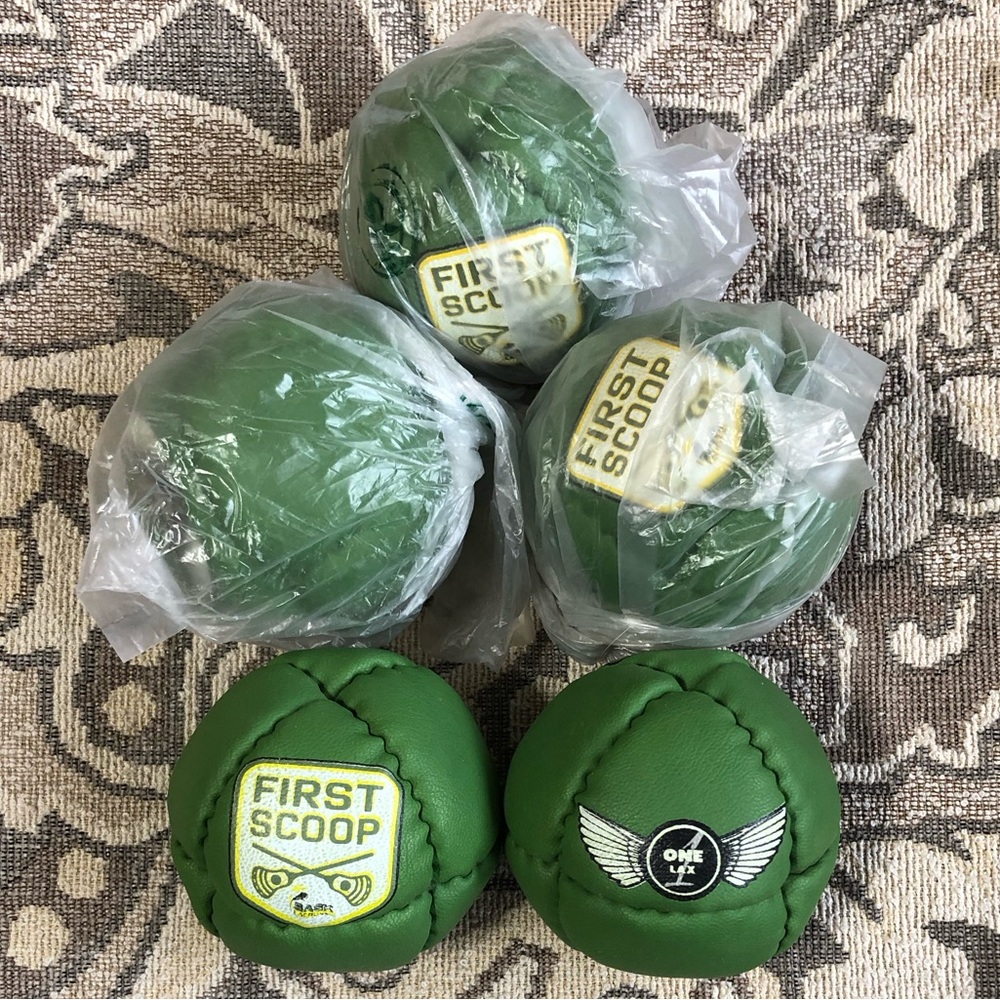5 First Scoop One Lax Practice / Indoor Lacrosse Training Balls Faux Leather